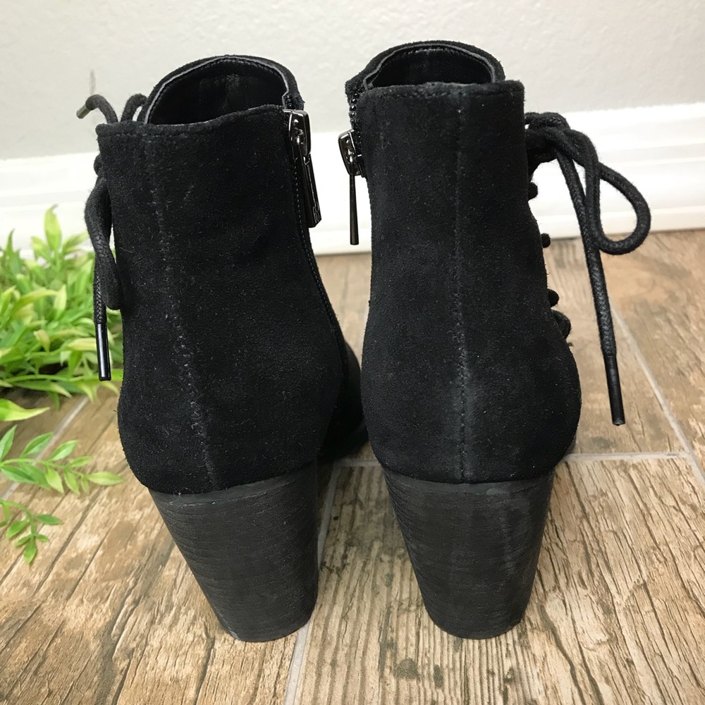 Jessica Simpson side lace bow black suede bootie 6 - Picture 5 of 7